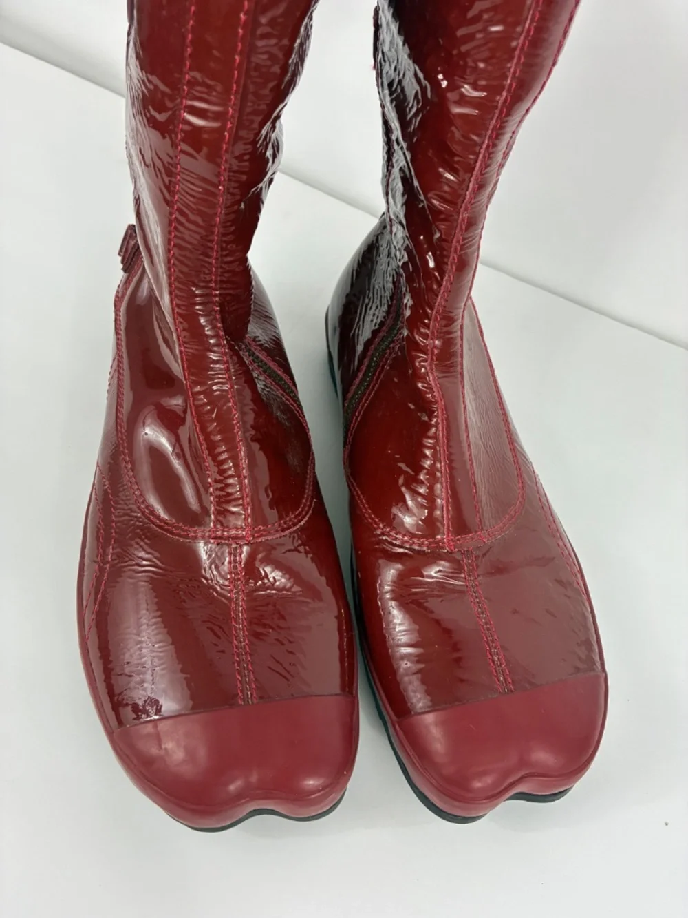 Palladium Unbound Shibuya Boots 8 Red Patent Leather Tabi Toe Calf High Samurai